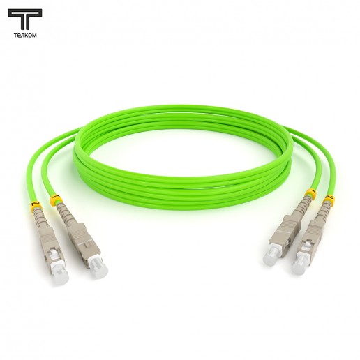 ТЕЛКОМ ШОС-2x2.0-2SC/U-2SC/U-MM505-10м-LSZH-LG Шнур оптический duplex SC/UPC-SC/UPC 50/125 OM5 (100Gb) многомодовый MM (2.0мм) LSZH, длина 10м