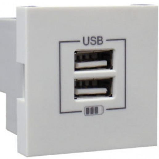 Efapel 45439 SBR Розетка USB двойная, зарядная, белая