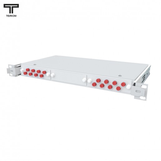 ТЕЛКОМ КСВп-19-1U-16-FC/UPC-OM4-50/125 Кросс оптический 19" выдвижной 1U на 16 портов FC 50/125мкм (OM4) предсобранный (пигтейл FC 50/125 (OM4)-16шт, розетка FC-16шт, сплайс кассета с крышкой-1шт, КДЗС-16шт)