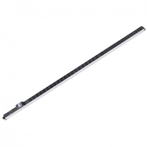 Cabeus PDU-32-10C19-20C13-B-T Блок распределения питания для 19" шкафов, вертикальный, 10 розеток IEC 320 C19, 20 розеток IEC 320 C13, 32А, автомат защиты, алюминиевый корпус, клеммная колодка