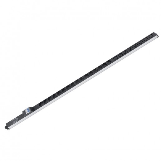 Cabeus PDU-32-16S-8C19-B-T Блок распределения питания для 19" шкафов, вертикальный, 16 розеток Schuko, 8 розеток IEC 320 C19, 32А, автомат защиты, алюминиевый корпус, клеммная колодка