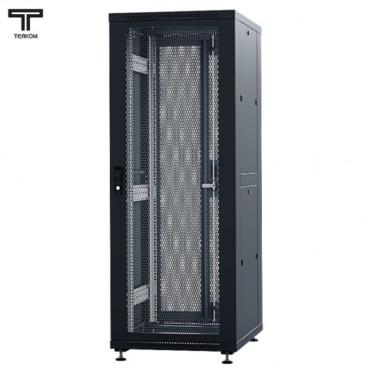 ТЕЛКОМ ТС-47.6.12-П2П.9005М Шкаф напольный 47U 600x1200х2209мм (ШхГхВ) телекоммуникационный 19", передняя дверь перфорированная - задняя дверь перфорированная распашная 2-х створчатая, цвет черный (RAL9005М) (5 мест)