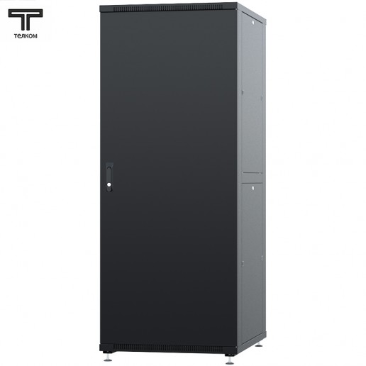 ТЕЛКОМ ТСМ-42.8.12-ММ.9005М Шкаф напольный 42U 800x1200х1987мм (ШхГхВ) телекоммуникационный 19", передняя дверь металлическая - задняя дверь металлическая, цвет черный (RAL9005М) (5 мест)