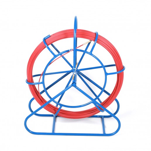 Cabeus Pull-M3-6-50m Устройство для протяжки кабеля в стояках и трубах межэтажных конструкций мини УЗК в металлической кассете с держателем тип №3, 50м (диаметр стеклопрутка 6 мм)