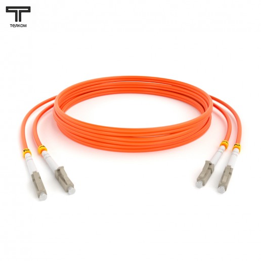 ТЕЛКОМ ШОС-2х3.0-2LC/U-2LC/U-MM50-5м-LSZH-OR Шнур оптический duplex LC/UPC-LC/UPC 50/125 OM2 многомодовый MM (3.0мм) LSZH, длина 5м