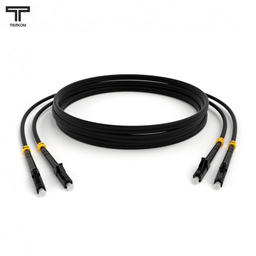 ТЕЛКОМ ШОС-2х3.0-2LC/U-2LC/U-MM504-15м-LSZH-BK Шнур оптический duplex LC/UPC-LC/UPC 50/125 OM4 (40Gb) многомодовый MM (3.0мм) LSZH, цвет черный, длина 15м
