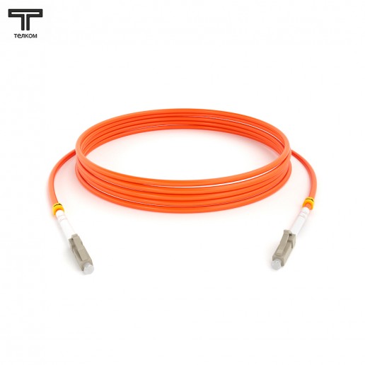 ТЕЛКОМ ШОС-3.0-LC/U-LC/U-MM50-1.5м-LSZH-OR Шнур оптический simplex LC/UPC-LC/UPC 50/125 OM2 многомодовый MM (3.0мм) LSZH, длина 1,5м