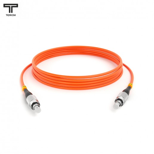 ТЕЛКОМ ШОС-3.0-FC/U-FC/U-MM50-40м-LSZH-OR Шнур оптический simplex FC/UPC-FC/UPC 50/125 OM2 многомодовый MM (3.0мм) LSZH, длина 40м
