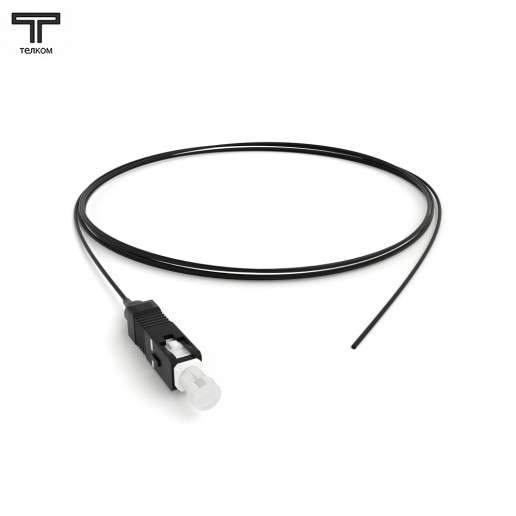 ТЕЛКОМ ШОС-0.9-PT-SC/U-SM-1.5м-LSZH-BK Пигтейл оптический pt SC/UPC 9/125 OS2 одномодовый SM (0.9мм) LSZH, цвет чёрный, 1,5м