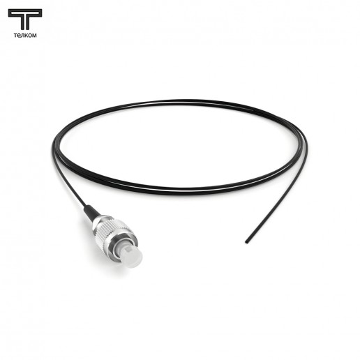 ТЕЛКОМ ШОС-0.9-PT-FC/U-MM50-1.5м-LSZH-BK Пигтейл оптический pt FC/UPC 50/125 OM2 многомодовый MM (0.9мм) LSZH, цвет чёрный, 1,5м