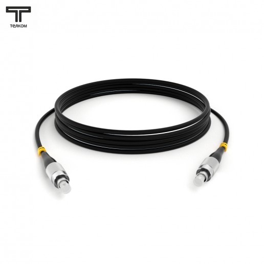 ТЕЛКОМ ШОС-3.0-FC/U-FC/U-SM-12м-LSZH-BK Шнур оптический simplex FC/UPC-FC/UPC 9/125 OS2 (G.652.D) одномодовый SM (3.0мм) LSZH, цвет черный, длина 12м