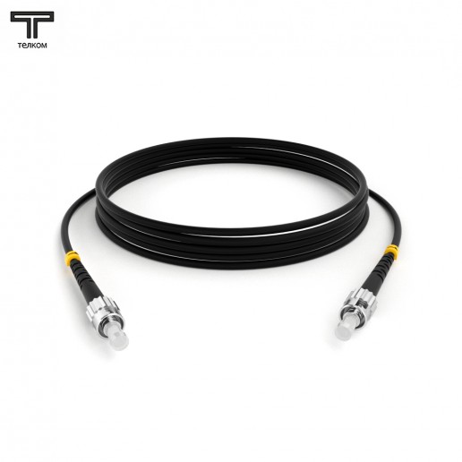 ТЕЛКОМ ШОС-3.0-ST/U-ST/U-MM50-45м-LSZH-BK Шнур оптический simplex ST/UPC-ST/UPC 50/125 OM2 многомодовый MM (3.0мм) LSZH, цвет черный, длина 45м