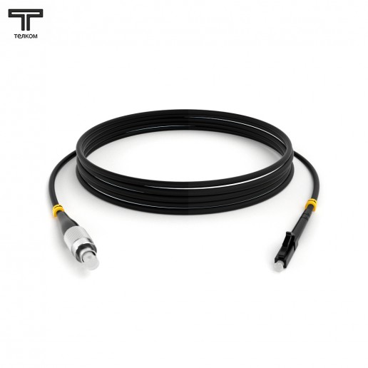 ТЕЛКОМ ШОС-3.0-FC/U-LC/U-MM50-30м-LSZH-BK Шнур оптический simplex FC/UPC-LC/UPC 50/125 OM2 многомодовый MM (3.0мм) LSZH, цвет черный, длина 30м