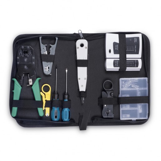 Cabeus HT-TK-01 Набор инструментов (инструмент обжимной, инструмент для заделки витой пары , зачистки, отвертки, тестер, коннекторы )