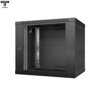 ТЕЛКОМ TL-9.6.3-С.9005МА Шкаф настенный 9U 600x350x490мм (ШхГхВ) телекоммуникационный 19", дверь стеклянная в металлической раме, цвет черный (RAL9005МА) (4 места)