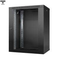 ТЕЛКОМ TL-15.6.3-С.9005МА Шкаф настенный 15U 600x350x757мм (ШхГхВ) телекоммуникационный 19", дверь стеклянная в металлической раме, цвет черный (RAL9005МА) (4 места)